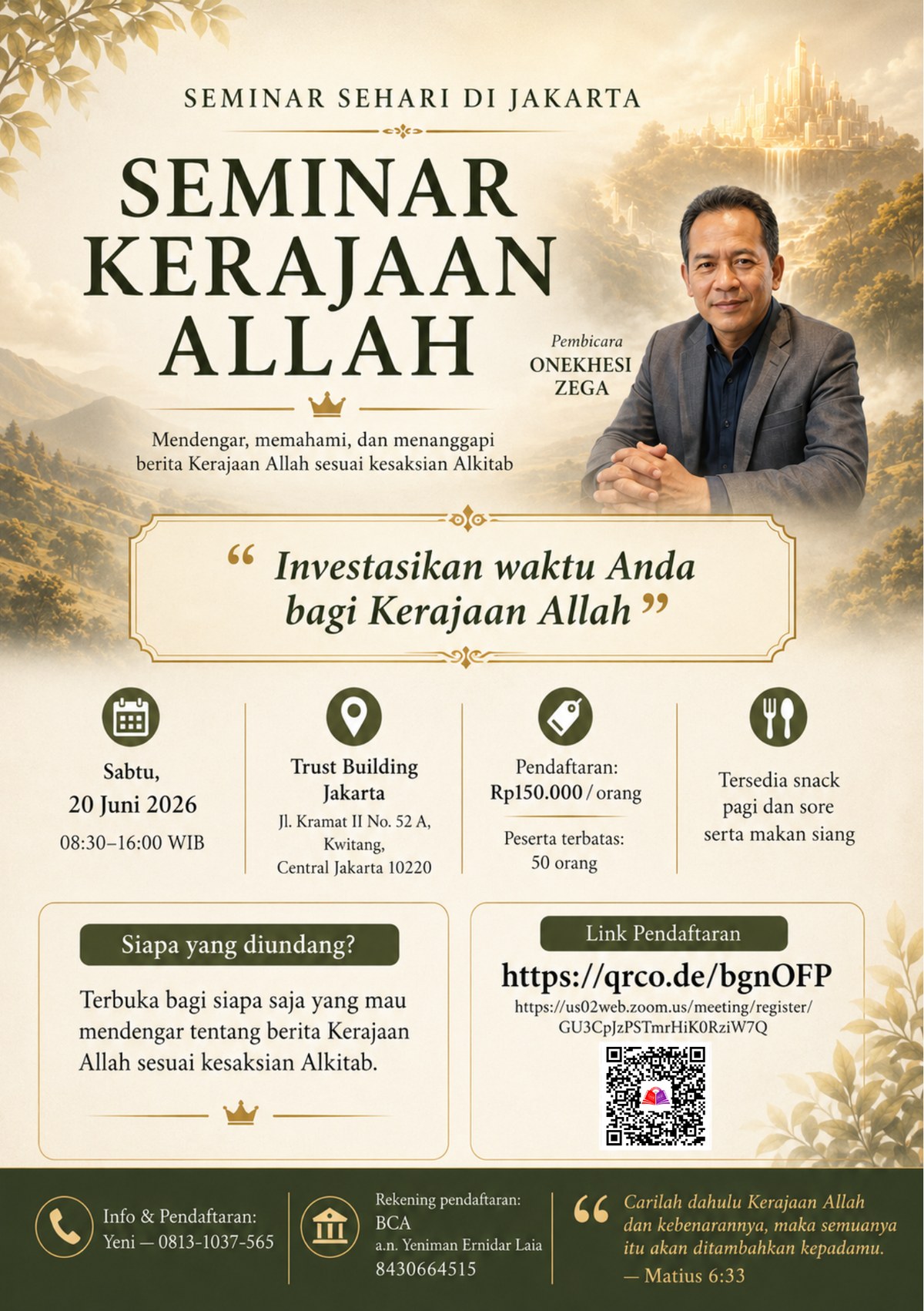 Flyer Seminar Kerajaan Allah Jakarta