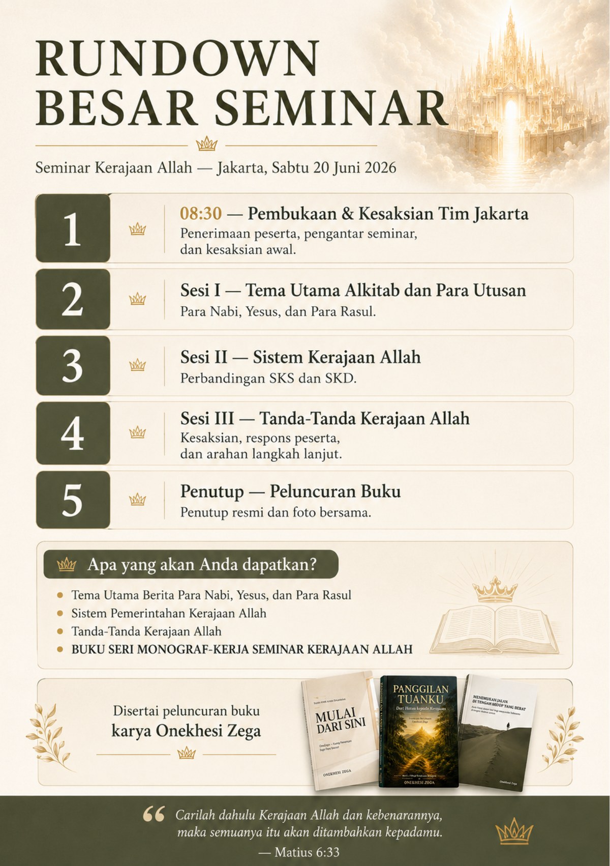 Rundown besar Seminar Kerajaan Allah